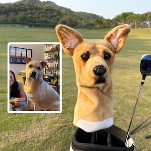 Custom  Dog Replica Golf Driver Cover | Dog Head Golf Driver Head Covers | Suitable for Driver, 3-wood, 5-wood