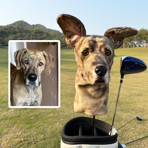 Golf Headcover With Lifelike Dog Head | Dog Golf Driver Cover | Suitable for Driver, 3-wood, 5-wood
