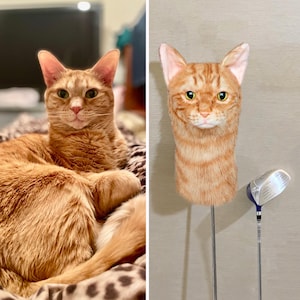 Custom Cat Head Golf Driver Cover | Cat Golf Driver Head Covers | Suitable for Driver, 3-wood, 5-wood | Gift for Husband