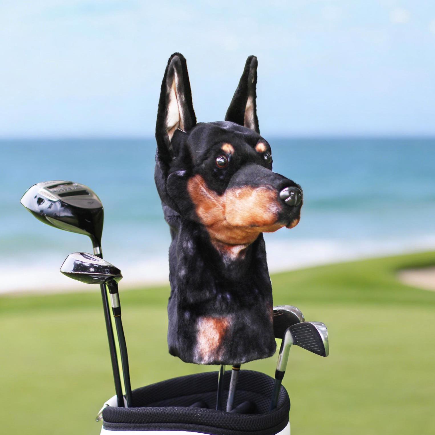 Doberman Pinscher Dog Golf Driver Head Cover | Personalized Golf