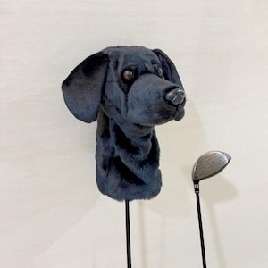 Funda para driver de golf de perro labrador negro lista para usar / Fundas para cabeza de driver de golf de perro listas para usar / Regalo para papá