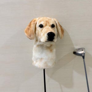 Labrador Hund Golf Headcover | Lebensechte Hundekopf Club Abdeckung | Hund Golf Club Fahrerabdeckung | Passend für Schraubenzieher, 3er-Holz, 5er-Holz