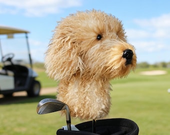 Funda para palo de golf con diseño de perro Golden Doodle / Regalo de golf personalizado