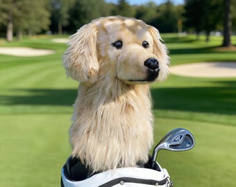 Funda para driver de golf con diseño de perro Golden Retriever / Funda con forma de animal / Regalo de golf personalizado