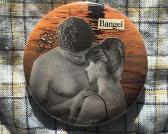 Buffy and Angel pin badge, handmade collage button badge, Buffy the Vampire Slayer