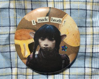 Kylan pin badge, handmade collage button badge, The Dark Crystal: Age of Resistance