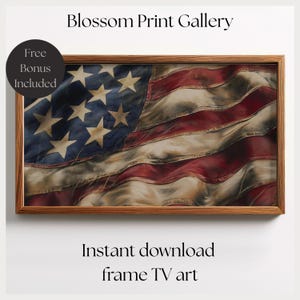 American Flag TV Art: Patriotic 4th of July Decor (Digital Download)