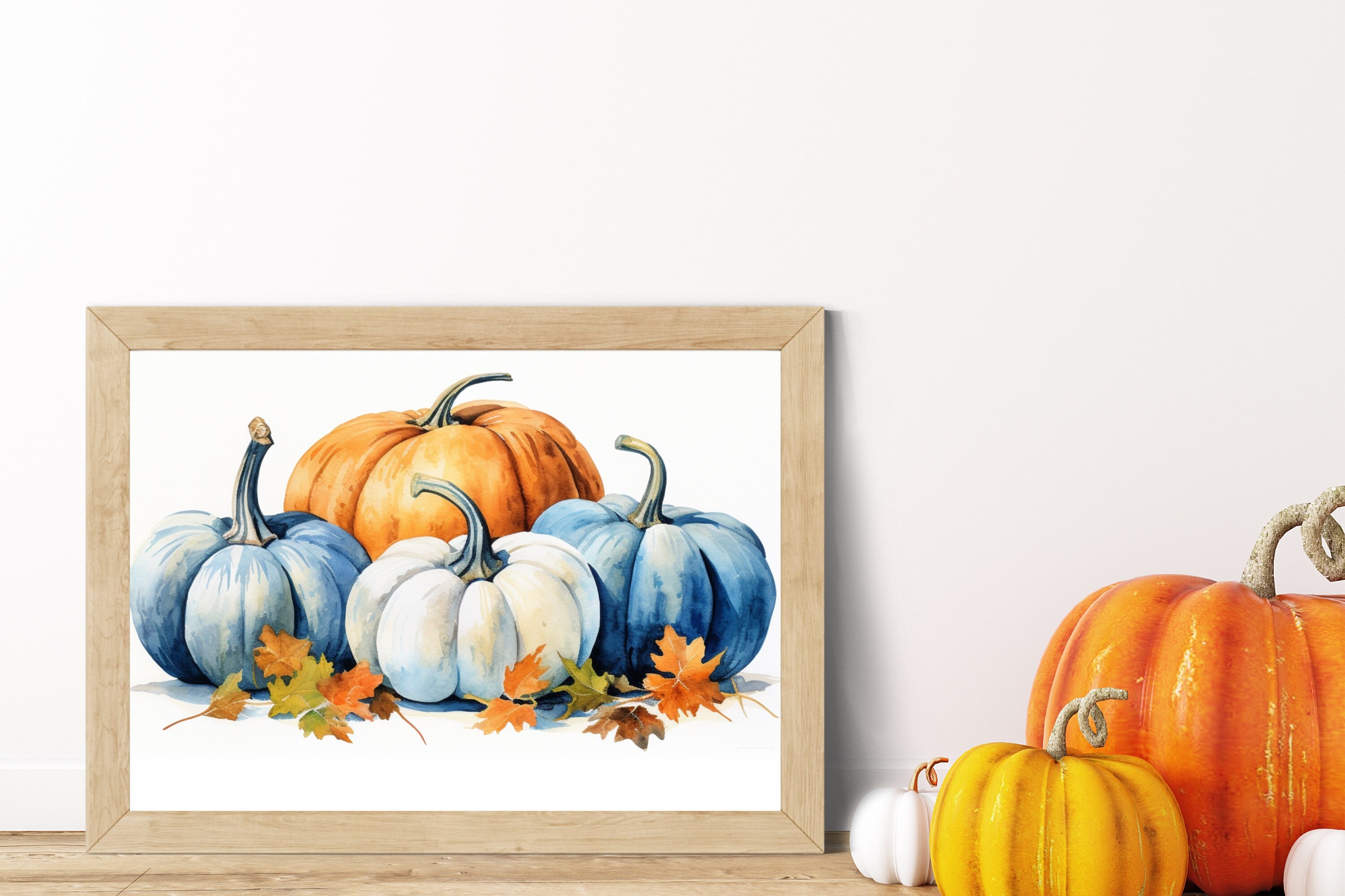 Fall Wall Decor Printable Pumpkin Still Life Painting Pumpkin Rustic ...