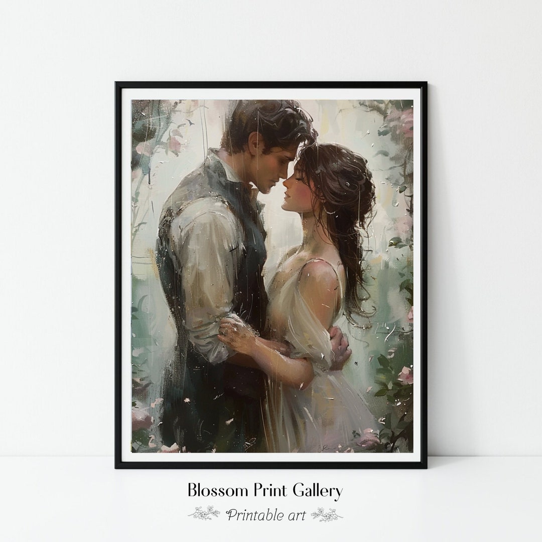 Love Wall Art Vintage Couple Print Romantic Couple Oil Painting ...