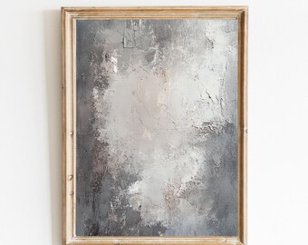 Gray Abstract Painting Wall Art, modern Aesthetic Cottagecore Art, Gray Texture Wall Art, Wabi-Sabi Wall print, Textural PRINTABLE 990