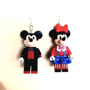 Mickey en Minnie Mouse minifiguren oorbellen