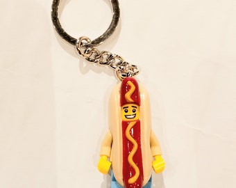 Hot Dog Boy Minifigure Keyring