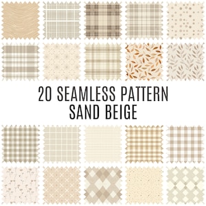 20 Sand Beige Seamless Patterns - High-Resolution Digital Papers - Commercial Use Scrapbooking & Crafting - Instant Download