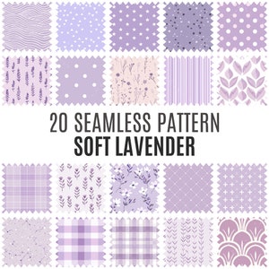 20 Lavendel Muster - Hochauflösende digitale Papiere - Kommerzielle Nutzung Scrapbooking & Basteln - Sofort Download