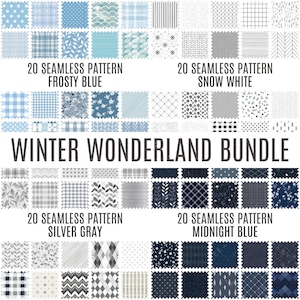 Winter Wonderland Bundle | 80 Seamless Patterns | High Resolution Digital Papers | Commercial Use Scrapbooking & Crafting | Instant Download