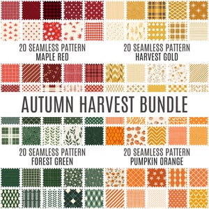 Pacchetto raccolto autunnale / 80 modelli senza soluzione di continuità / Carte digitali ad alta risoluzione / Uso commerciale Scrapbooking e artigianato / Download immediato