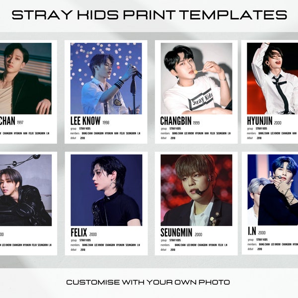 Stray Kids Album Style Wall Art Poster Prints | Customisable Canva Templates | SKZ | Bundle Of 8 | Printable Art SKZ | Add Your Own Photo