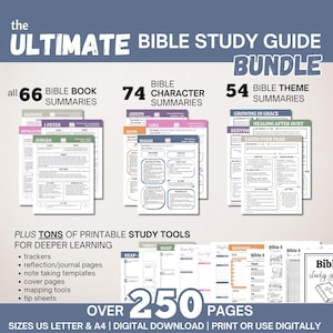 ULTIMATE Bible Study Guide Bundle, Bible Study Template, Bible Summary, Bible Study Journal, Verse Mapping, Prayer Journal, Digital Guide