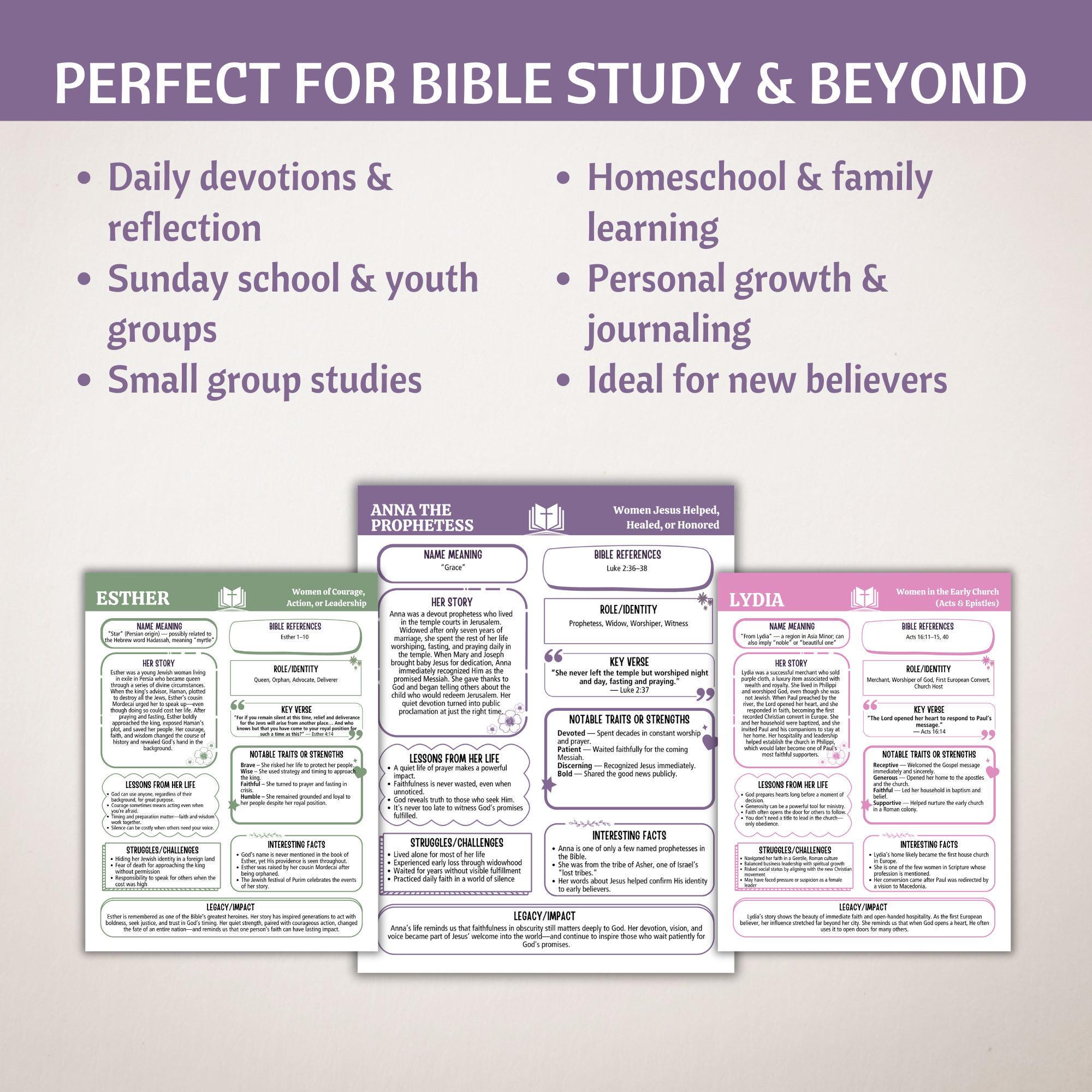 Women of the Bible Character Study Guide, Bible Study, Study Sheet ...