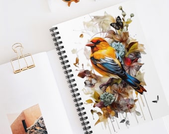 Bird Notebook, Carel Fabritius Art, the Goldfinch, Bird Spiral