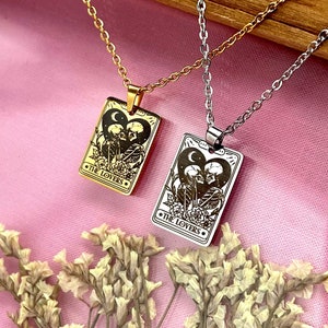 Tarot Cards Necklace, Tarot Sign Necklace , Sun, Lovers, Star