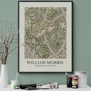 William Morris Print, Vintage Wall Art, Botanical Print, Art Nouveau Print, Windrush, Instant Digital Download