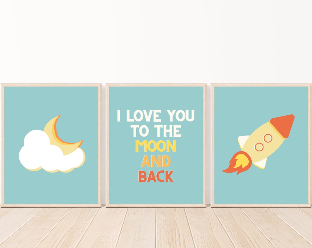 Love You to the Moon and Back Printable Art, Digital Download, Playroom ...
