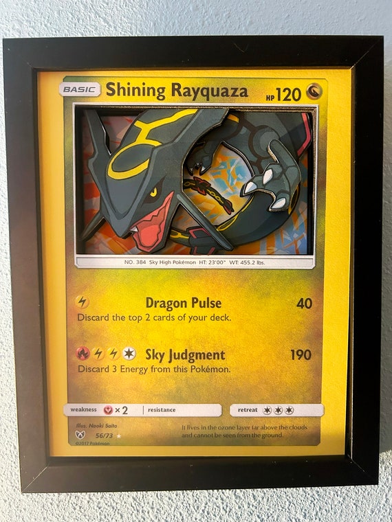 shining rayquaza pokemon card Promo Rayquaza Star Pokemon Card Holographic Credit Card Holographic Credit  Card Skin – Anime Town Creations main image 0