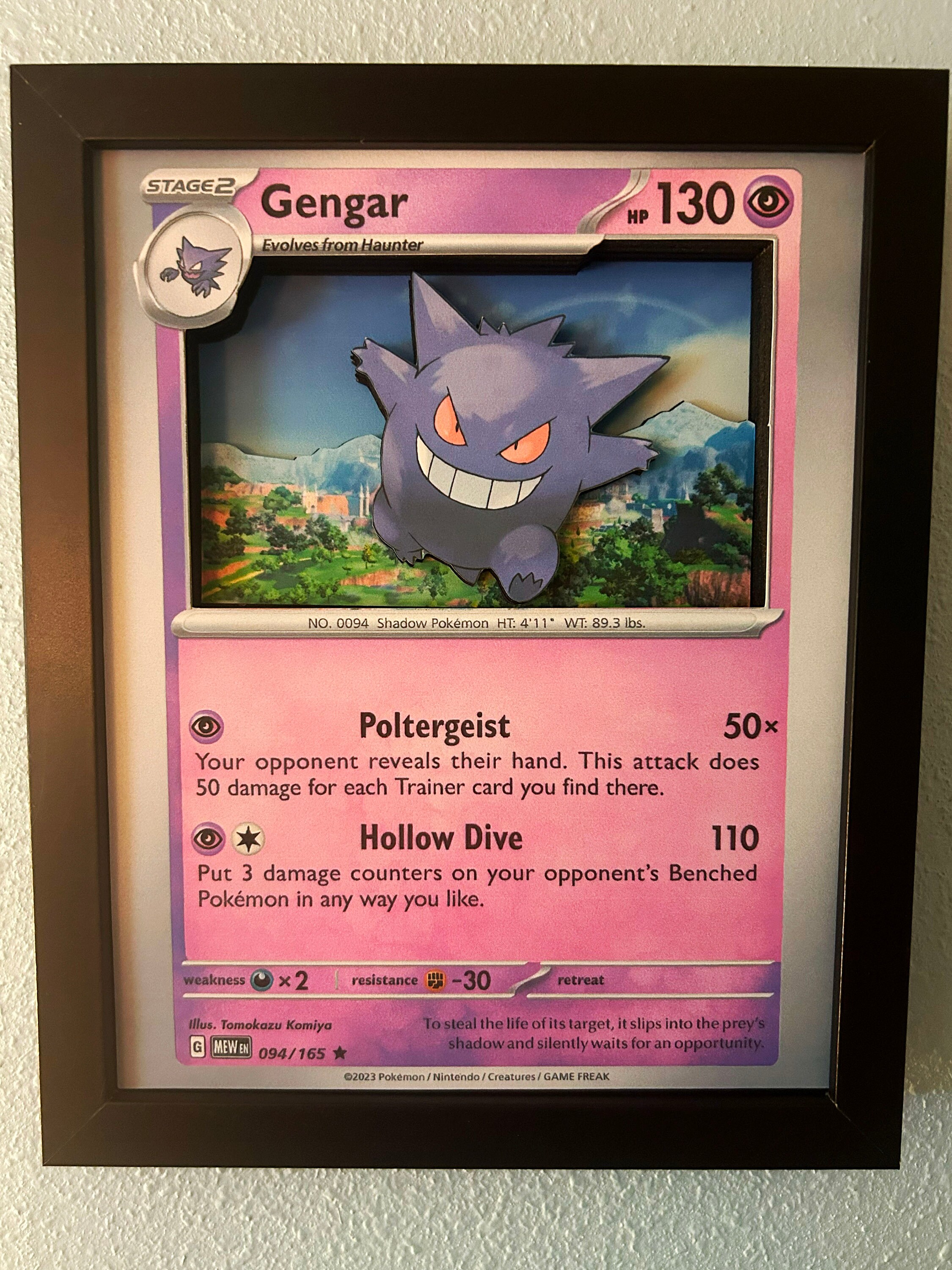 Gengar 3D Pokémon Card Shadow Box, 8x10, Alternative Design - Etsy