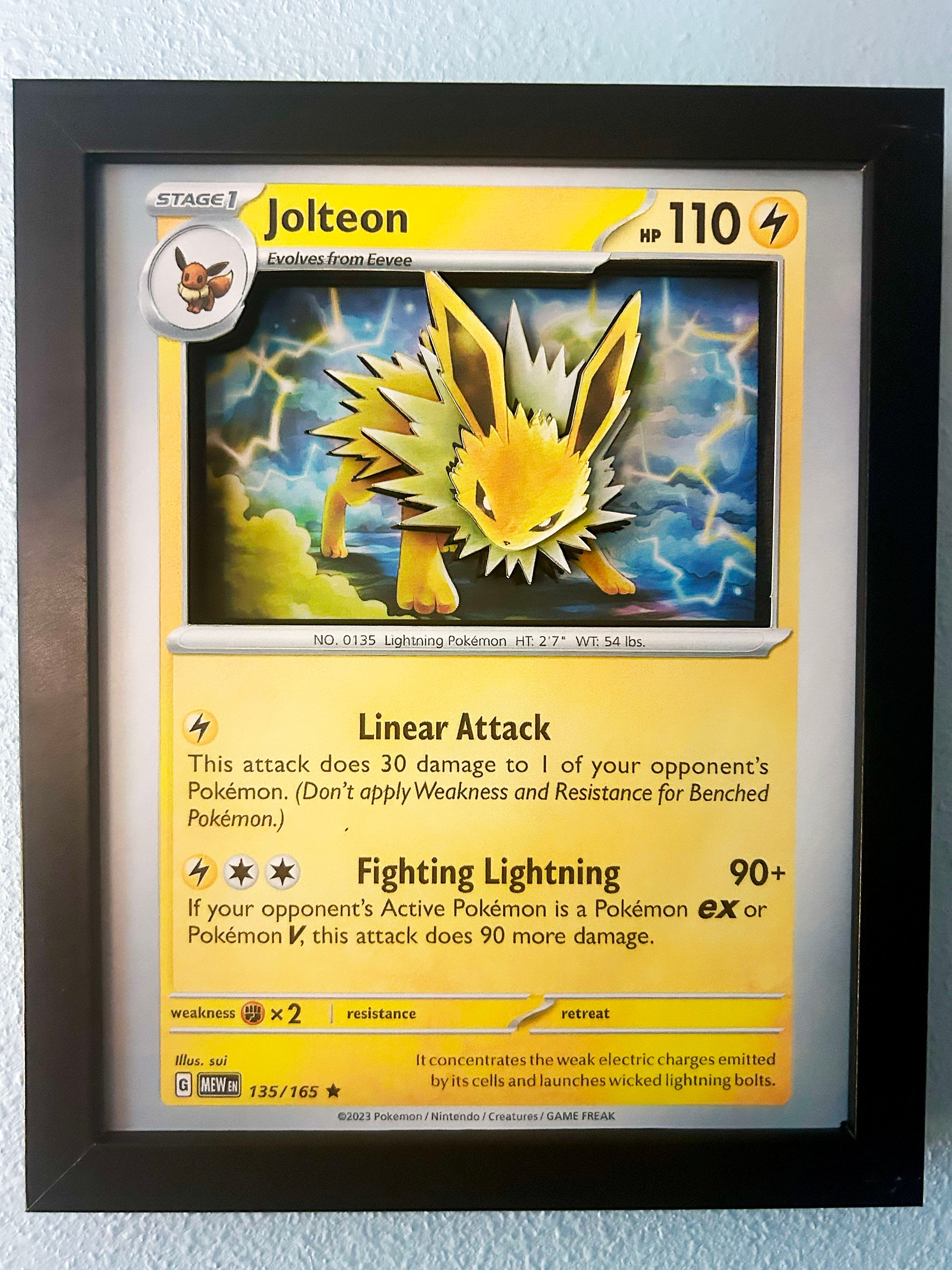 Jolteon 3D Pokmon Card Shadow Box, 8x10, Electric Type Art - Etsy