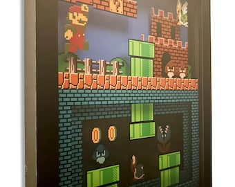 Super Mario Bros. Shadow Box | 8x10 UV Printed Retro Gaming Wall Art
