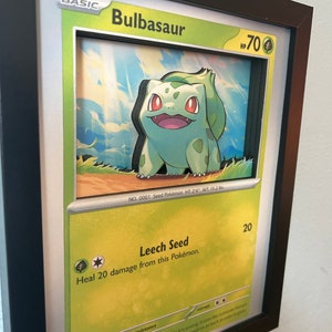 Bulbizarre, carte fantôme 3D, 8 x 10, fait main
