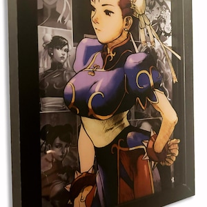 Chun-Li Street Fighter Shadow Box | 8x10 UV Printed Gaming Wall Art | Collector Display