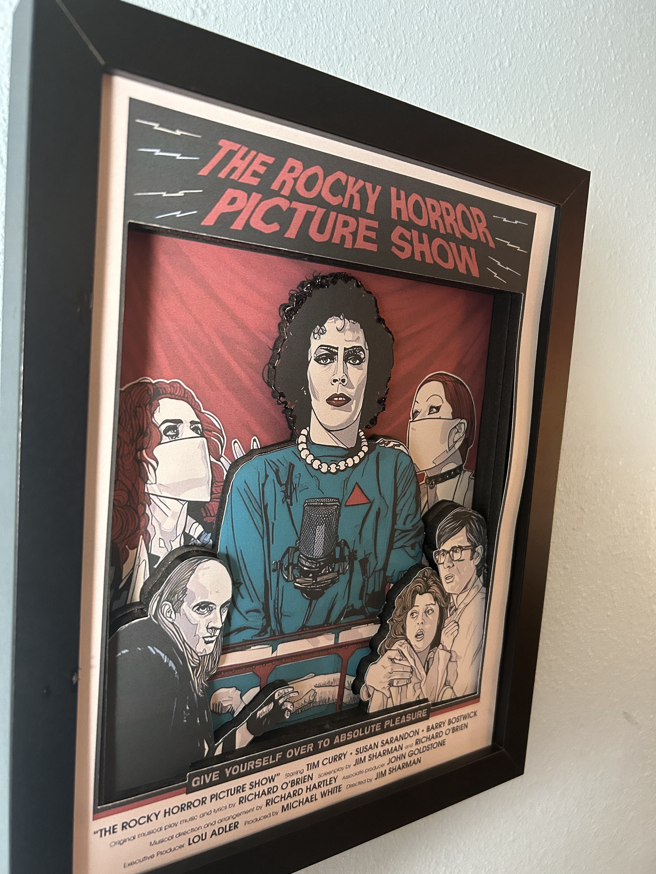 Rocky Horror Picture Show 3D Shadow Box, 8x10, Handmade Pop