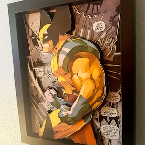 Wolverine 3D Shadow Box, 8x10, X-Men Art