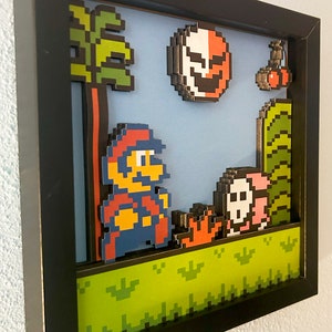 Super Mario Bros. 2 3D Shadow Box, 8x8, NES Classic