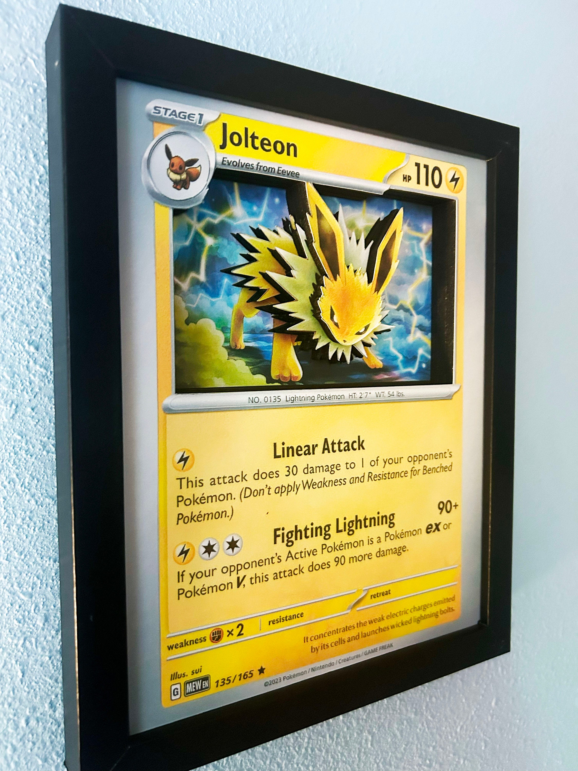 Jolteon 3D Pokmon Card Shadow Box, 8x10, Electric Type Art - Etsy