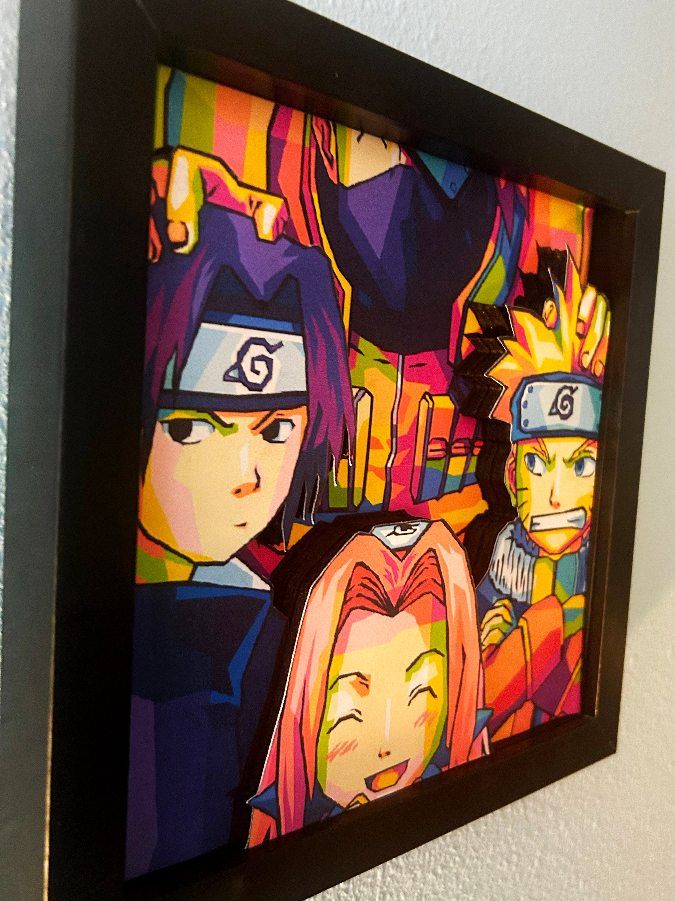 Naruto Pop Art 3D Shadow Box, 8x8, Anime Characters Naruto Pop Art 3D Shadow Box, 8x8, Anime Characters