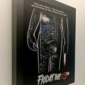 Retro Slasher Camp Horror Shadow Box | UV Printed 3D Wall Art | Horror Movie Inspired Decor | Collector Display