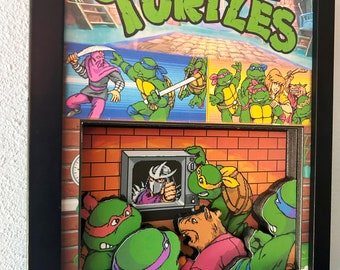Teenage Mutant Ninja Turtles Classic Arcade Game 3D Shadow Box, 8x10