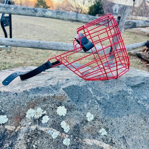 Pre-Made XL Red Wire Basket Muzzle