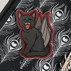 Bat Cat Sticker | Halloween Sticker | Fall Sticker | Black Cat Halloween