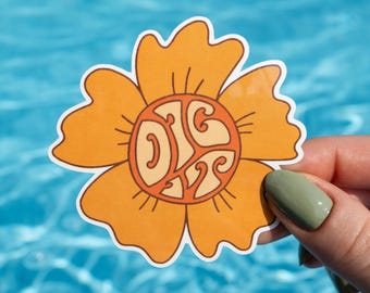 Groovy Flower Sticker | Hippie Sticker | 70s Floral Sticker