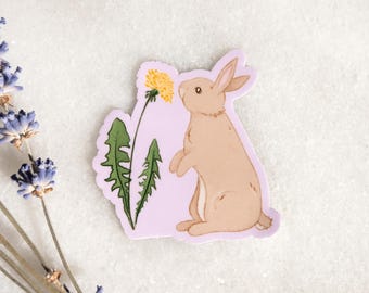Flower Bunny Sticker | Floral Rabbit Vinyl Decal