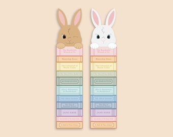 Cutout Bunny Bookmark | Handmade Rabbit Bookmark | Bookclub Gift
