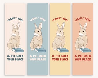 Bunny Bookmark | Funny Animal Bookmark | Bookclub Gift | Rabbit Bookmark