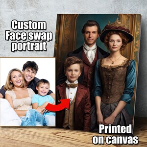 Custom Face Swap Portrait: Hilarious Personalized Family Canvas Art