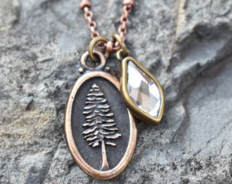 Bronze/coper crystal Necklace