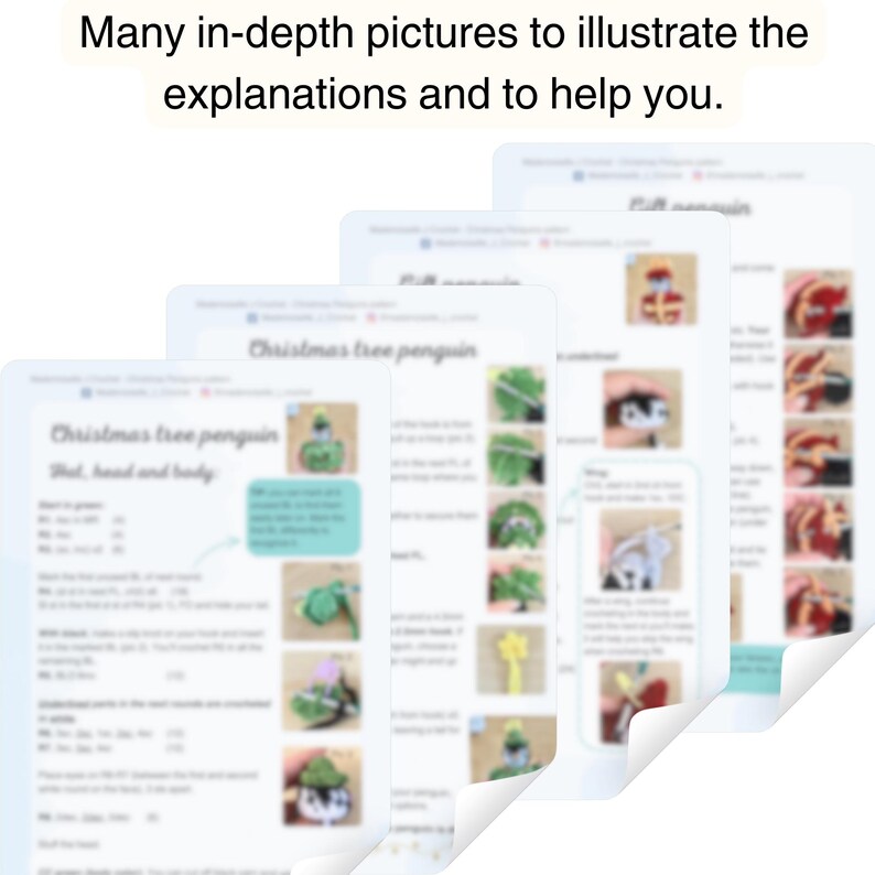 many pictures in the pattern to help you.