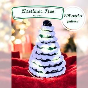 Patron de crochet sapin de Noël - Modèle pour créer un sapin de Noël décoratif, rapide et sans couture, patron no sew en anglais, PDF.